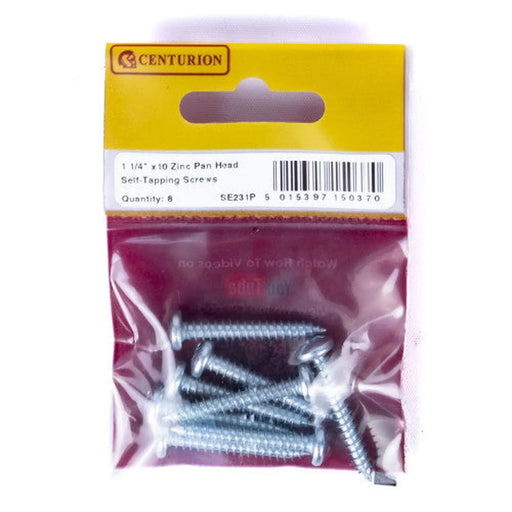 1 1/4" x 10 ZP Pan Head Self Tapping Screws  (Pack of 8) - Pack of 5