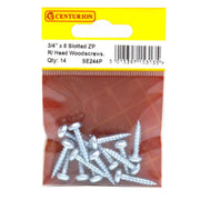 3/4" x 8 ZP Round Head Woodscrews (Pack of 14) - Pack of 5