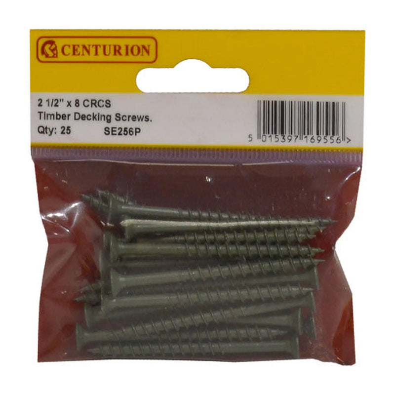 Timber Decking Screws - 60mm x 4.5mm - Green - (Pack of 25) - Pack of 5