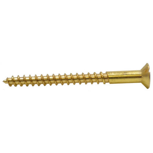 2 1/2" x 12 Slotted Brass Woodscrew - Countersunk Head - (100)