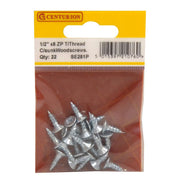 1/2" x 8 ZP Cross Recessed Hardened Twin Thread Woodscrews with - Pack of 5