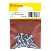 5/8" x 8 ZP Cross Recessed Hardened Twin Thread Woodscrews with - Pack of 5