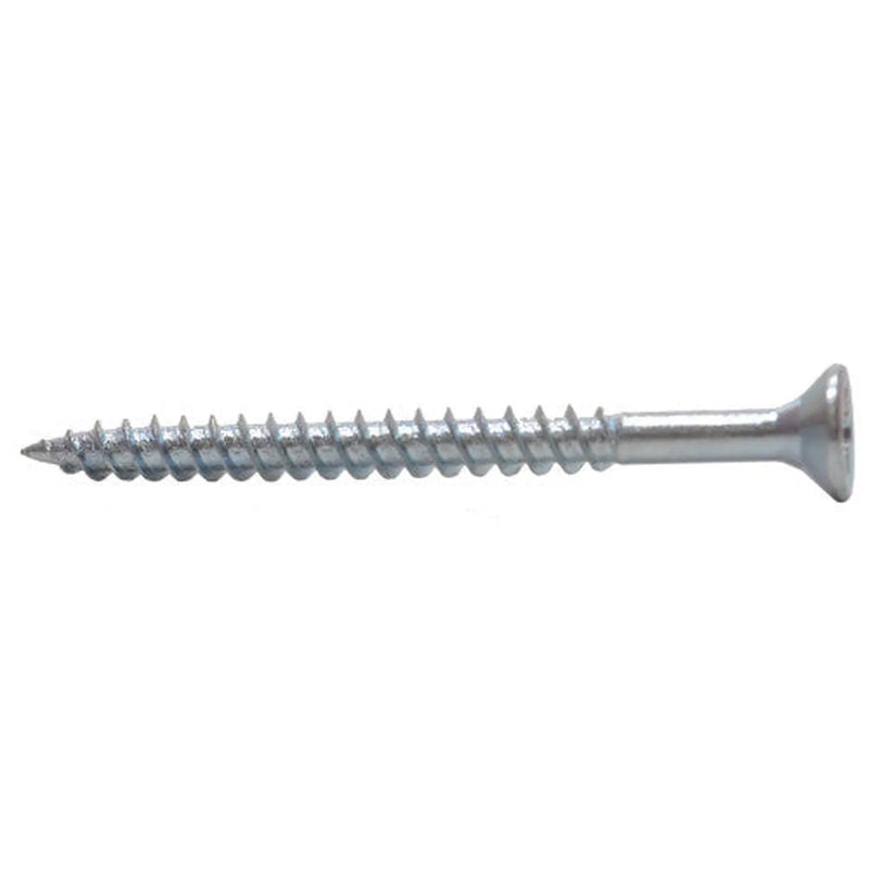 3" x 8 ZP Cross Recessed Hardened Twin Thread Woodscrews with Countersunk Head  (100)