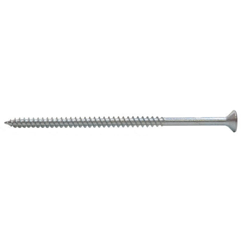 4" x 10 ZP Cross Recessed Hardened Twin Thread Woodscrews with Countersunk Head  (100)