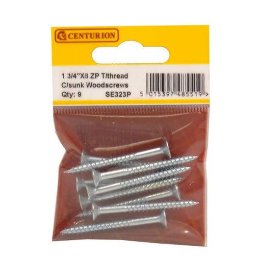 1 3/4" x 8 ZP Cross Recessed Hardened Twin Thread Woodscrews with - Pack of 5