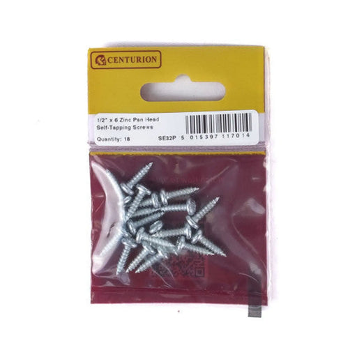 1/2" x 6 ZP Pan Head Self Tapping Screws  (Pack of 18) - Pack of 5