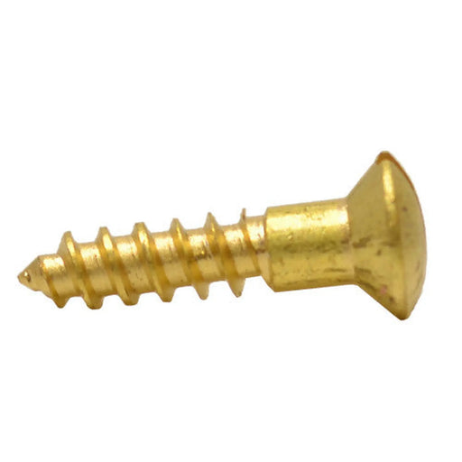 5/8" x 6 Slotted Raised Head Woodscrew - Brass - (200)