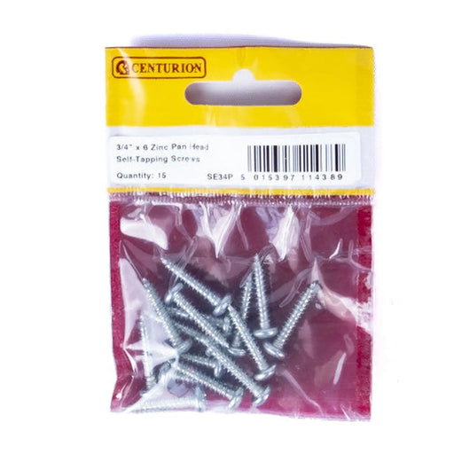 3/4" x 6 ZP Pan Head Self Tapping Screws  (Pack of 15) - Pack of 5