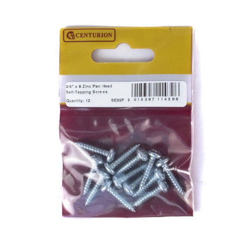 3/4" x 8 ZP Pan Head Self Tapping Screws  (Pack of 12) - Pack of 5