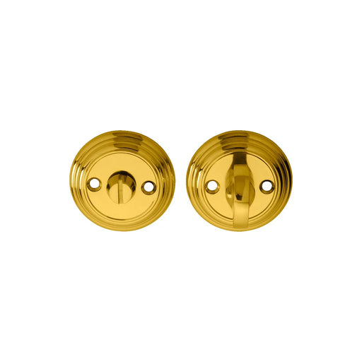 Turn & Release On Round Rose (4.9 X 67Mm Spindle) - (Face Fix) - Polished Brass 55MM