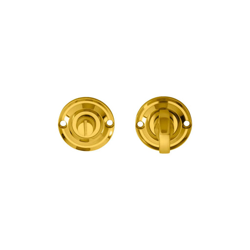 Turn & Release On Round Rose Small (4.9 X 67Mm Spindle) - (Face Fix) - Polished Brass 42MM