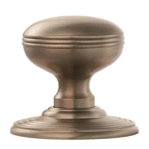 Ringed Mushroom Mortice Knob - Satin Nickel 57mm