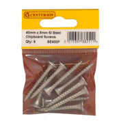 5mm x 40mm Stainless Steel Chipboard Screws CRCS Head Countersunk - Pack of 5