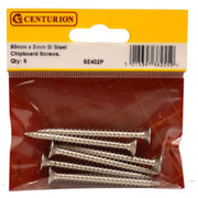5mm x 60mm Stainless Steel Chipboard Screws CRCS Head Countersunk - Pack of 5