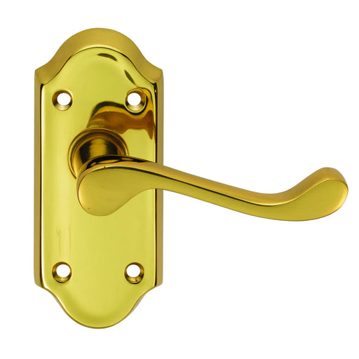 Ashtead Lever On Backplate - Latch (Short Plate) - Polished Brass 112MM X 48MM