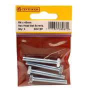 M6 x 40mm Hex Head Set Screws (Pack of 4) - Pack of 5