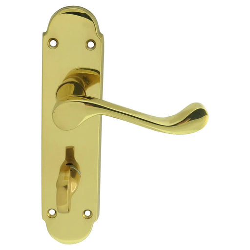 Oakley Lever On Face-Fix Backplate - Bathroom 57Mm - Polished Brass 170MM X 42MM