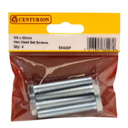 M8 x 50mm Hex Head Set Screws (Pack of 4) - Pack of 5