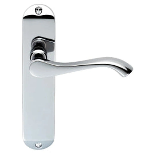 Andros Lever On Backplate - Latch - Polished Chrome 180MM X 40MM