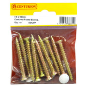 7.5mm x 62mm Concrete Frame Screws (Pack of 10) - Pack of 5