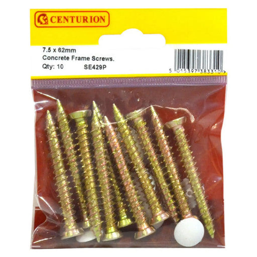 7.5mm x 62mm Concrete Frame Screws (Pack of 10) - Pack of 5