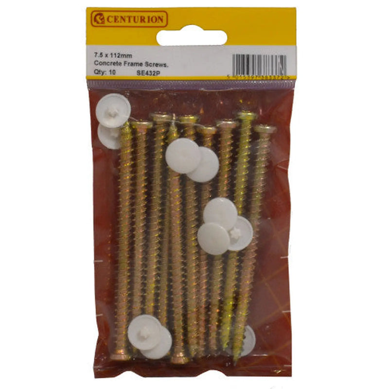 7.5mm x 112mm Concrete Frame Screws (Pack of 10) - Pack of 5
