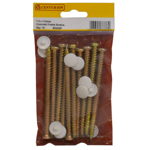 7.5mm x 112mm Concrete Frame Screws (Pack of 10) - Pack of 5