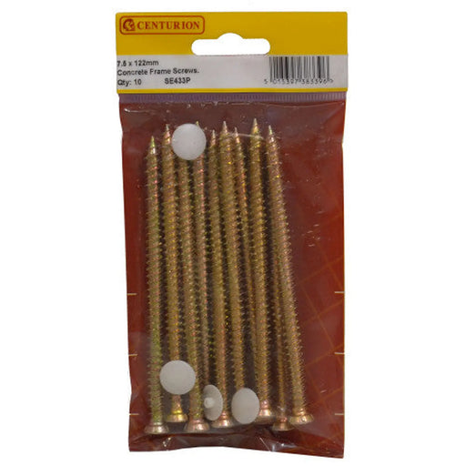7.5mm x 122mm Concrete Frame Screws (Pack of 10) - Pack of 5
