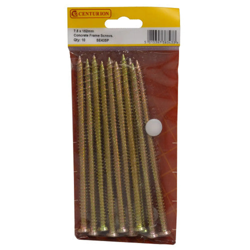 7.5mm x 152mm Concrete Frame Screws (Pack of 10) - Pack of 5