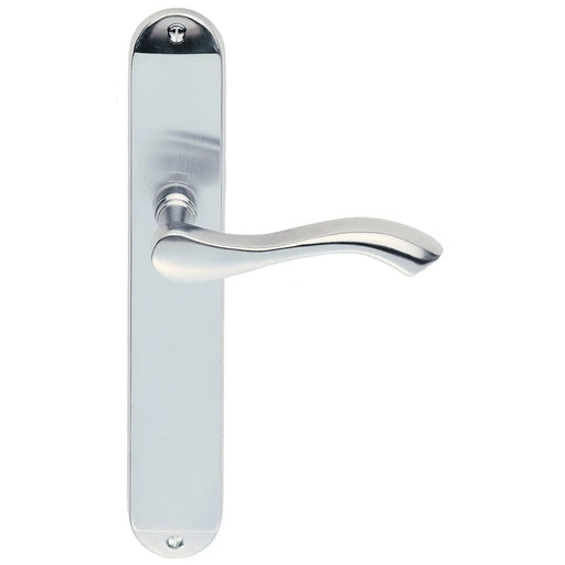 Andros Lever On Backplate - Latch - Satin Chrome 242MM X 40MM
