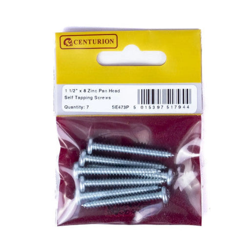 1 1/2" x 8 Pozi Pan Head ZP Self Tapping Screws (pack of 7) - Pack of 5