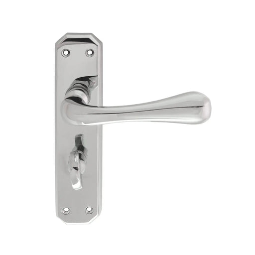 Eden Lever On Backplate - Bathroom 57Mm C/C - Polished Chrome 180MM X 40MM