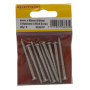 4mm x 50mm Stainless Steel Chipboard Screws CRCS Head Countersunk - Pack of 5