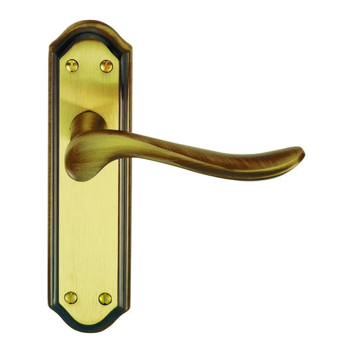Lytham Lever On Backplate - Latch - Florentine Bronze 180mm x 48mm