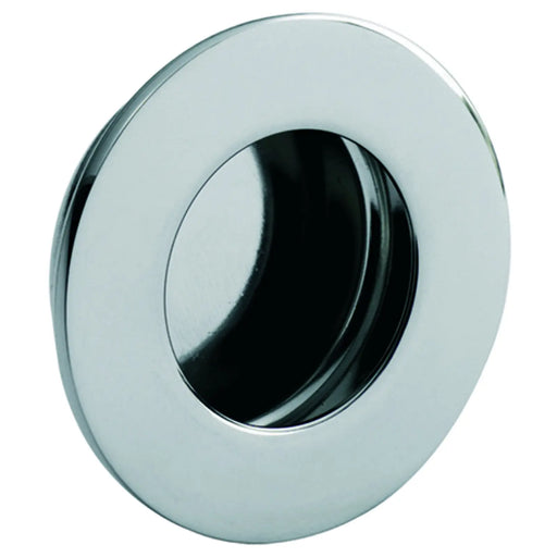 80Mm Dia. - Flush Pull - Circular - Bright Stainless Steel