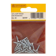 1/2" x 4 ZP Cross Recessed Hardened Twin Thread Woodscrews with - Pack of 5
