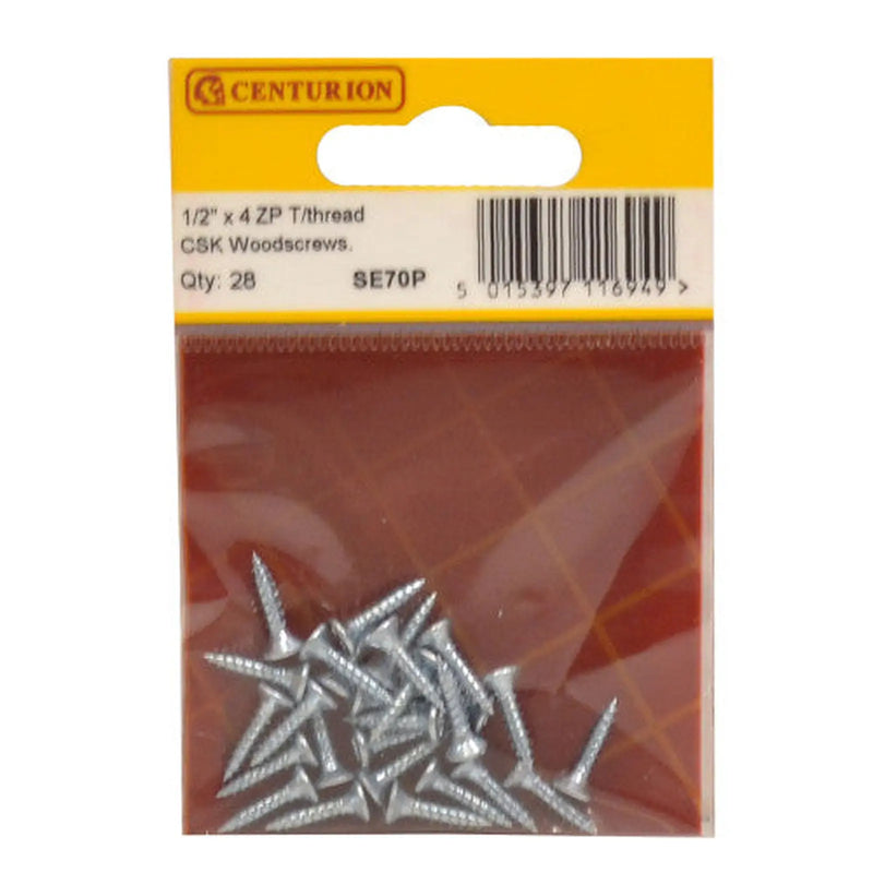 1/2" x 4 ZP Cross Recessed Hardened Twin Thread Woodscrews with - Pack of 5