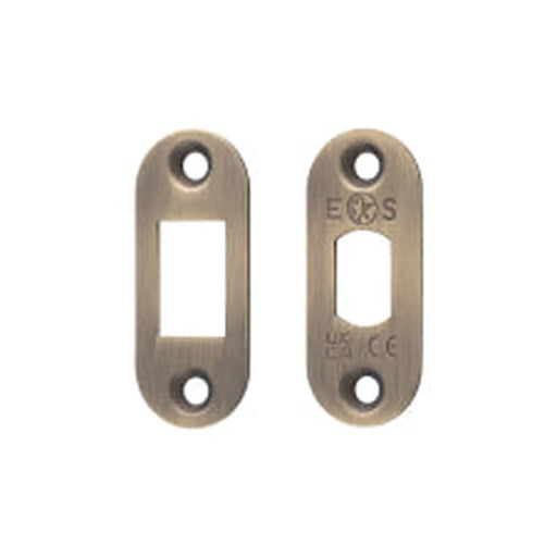 Forend Strike & Fixings - Tld - Radius - Antique Brass