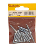 1" x 7 ZP Cross Recessed Hardened Twin Thread Woodscrews with - Pack of 5