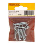 1 1/4" x 8 ZP Cross Recessed Hardened Twin Thread Woodscrews with - Pack of 5