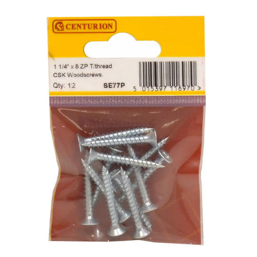 1 1/4" x 8 ZP Cross Recessed Hardened Twin Thread Woodscrews with - Pack of 5