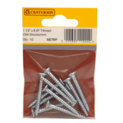 1 1/2" x 8 ZP Cross Recessed Hardened Twin Thread Woodscrews with - Pack of 5
