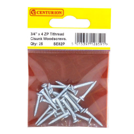 3/4" x 4 ZP Cross Recessed Hardened Twin Thread Woodscrews with - Pack of 5