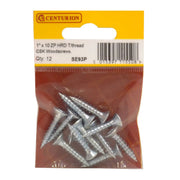 1" x 10 ZP Cross Recessed Hardened Twin Thread Woodscrews with - Pack of 5