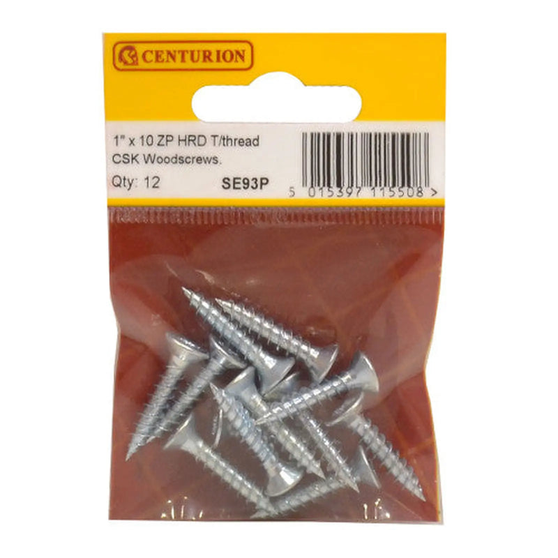 1" x 10 ZP Cross Recessed Hardened Twin Thread Woodscrews with - Pack of 5