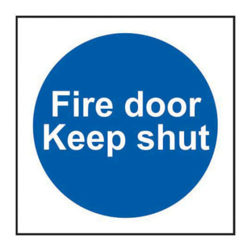 'Fire Door Keep Shut' Fire Door Disc, PVC, 75mm - Min Order 2
