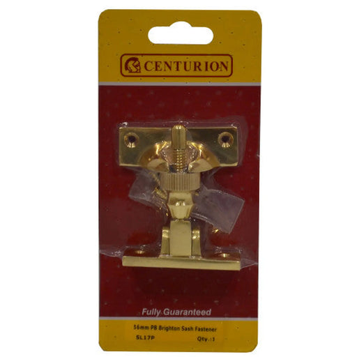 Solid Brass Brighton Sash Fastener , Polished Brass, 57mm - Pack of 5