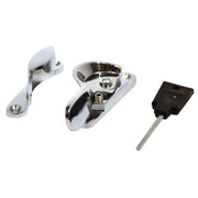 Solid Brass Locking Sash Fastener, Chrome Plated, 60mm - Pack of 10