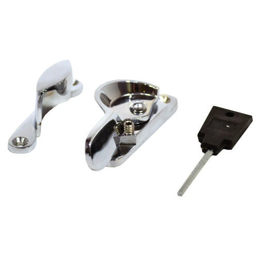 Solid Brass Locking Sash Fastener, Chrome Plated, 60mm - Pack of 10
