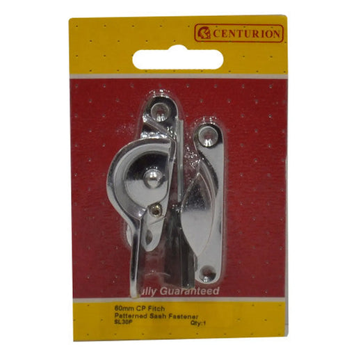 Solid Brass Locking Sash Fastener, Chrome Plated, 60mm - Pack of 5